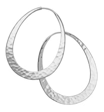 Load image into Gallery viewer, Toby Pomeroy 48 mm Sterling Silver Oval Eclipse Hoop Earrings