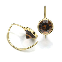 Load image into Gallery viewer, Toby Pomeroy 14K Yellow Gold Short Comet Earrings with Smokey Quartz