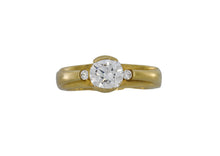 Load image into Gallery viewer, Gold ring with a diamond on a white background