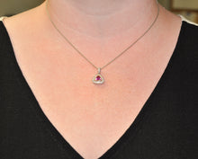 Load image into Gallery viewer, Pink Trillion Sapphire Earring and Pendant Set