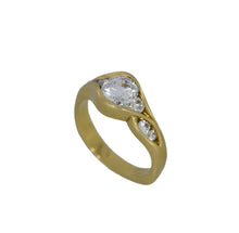 Load image into Gallery viewer, Gold ring with a diamond on a white background