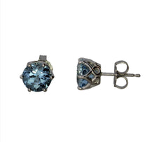 Load image into Gallery viewer, Great Color Aquamarine Studs