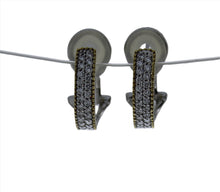Load image into Gallery viewer, Two Tone Diamond Hoops