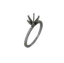 Load image into Gallery viewer, Six-prong semi-mount with accented band engagement ring