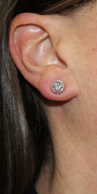 Load image into Gallery viewer, 1.33cttw Halo Diamond Stud Earrings in 14K White Gold