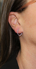 Load image into Gallery viewer, "C" Hoops With Diamonds