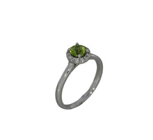 Load image into Gallery viewer, Peridot Ring with Halo
