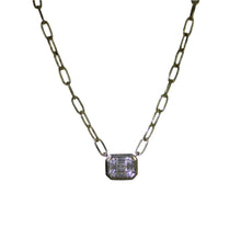 Load image into Gallery viewer, Big Look Emerald Cut Diamond Necklace