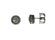 Load image into Gallery viewer, 1.33cttw Halo Diamond Stud Earrings in 14K White Gold