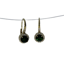 Load image into Gallery viewer, Parade's Green Tourmaline With Halo Earrings
