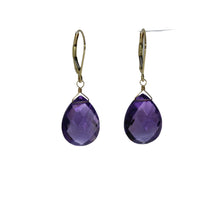 Load image into Gallery viewer, Large Amethyst Briolette Earrings