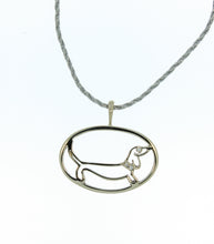 Load image into Gallery viewer, Dachshund Pendant in White Gold