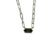 Load image into Gallery viewer, Hexagon Sapphire on Paperclip Chain