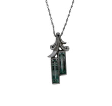 Load image into Gallery viewer, Custom Green Emerald and Grosherite Pendant