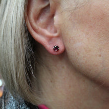 Load image into Gallery viewer, Rhodolite Garnet Stud Earrings