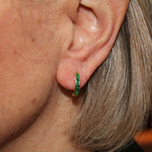 Load image into Gallery viewer, Emerald Hoops