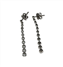 Load image into Gallery viewer, Graduated Diamond Drop Dangle Earrings in 14K White Gold – 0.75 Carat Total