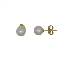 Load image into Gallery viewer, 6-6.5 mm Akoya White Pearl Studs