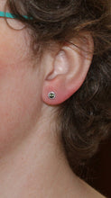 Load image into Gallery viewer, Green Sapphire Halo Studs