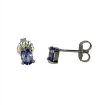 Load image into Gallery viewer, Oval Sapphire Studs