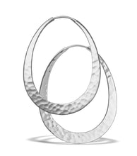 Load image into Gallery viewer, Toby Pomeroy 40 mm Sterling Silver Oval Eclipse Hoop Earrings