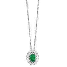 Load image into Gallery viewer, Emerald With Halo Pendant
