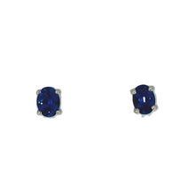 Load image into Gallery viewer, Oval Blue Sapphire Studs