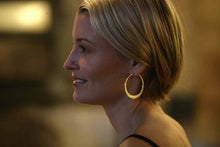 Load image into Gallery viewer, Toby Pomeroy 46 mm 14K Yellow Gold Eclipse Hoop Earrings