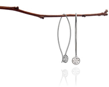 Load image into Gallery viewer, Toby Pomeroy Blackened Sterling Silver Long Comet Earrings with Oregon Opals