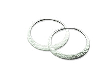 Load image into Gallery viewer, TOBY POMEROY Sterling Silver Eclipse Hoop Earrings