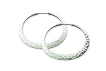 Load image into Gallery viewer, TOBY POMEROY Sterling Silver Eclipse Hoop Earrings
