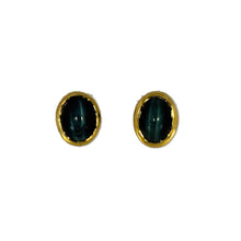 Load image into Gallery viewer, Cat's Eye Blue Tourmaline Earrings