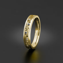 Load image into Gallery viewer, Studio 311 Extra Narrow Starry Night w/ Diamonds Wedding Band
