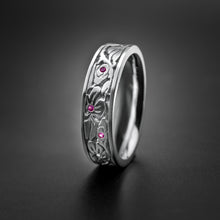 Load image into Gallery viewer, Studio 311 Narrow Cherry Blossom w/ Gemstone Wedding Band