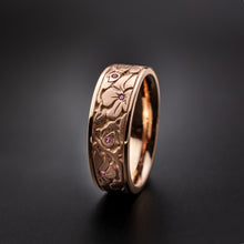 Load image into Gallery viewer, Studio 311 Wide Cherry Blossom w/ Gemstones Wedding Band