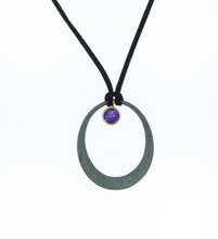Load image into Gallery viewer, Toby Pomeroy 34 mm Sterling Silver Oval Eclipse Pendant with Amethyst