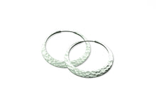 Load image into Gallery viewer, Toby Pomeroy 32 mm 14K White Gold Eclipse Hoop Earrings