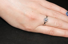 Load image into Gallery viewer, Rose Cut Sapphire Halo Ring