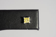 Load image into Gallery viewer, Fancy Yellow Princess Cut Studs