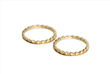 Load image into Gallery viewer, Interlocking Wavy 14K Yellow Gold Diamond Eternity Bands