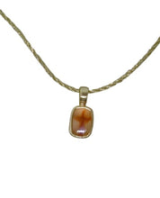 Load image into Gallery viewer, One-of-a-Kind Orangey-Pink Chalcedony Cabochon Pendant in 14K Yellow Gold
