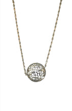 Load image into Gallery viewer, White Gold Wire Sphere Necklace
