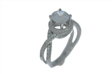 Load image into Gallery viewer, Natalie K semi-mount wedding set: engagement ring &amp; wedding band 14KW
