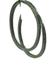 Load image into Gallery viewer, 18K White Gold Inside-Out Diamond Oval Hoops – 1.30cttw