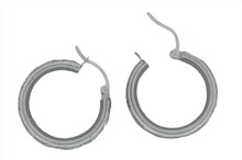 Load image into Gallery viewer, Fancy White Gold Hoops