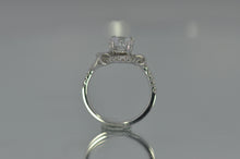 Load image into Gallery viewer, Satin Accented Lyria Halo Semi Mount engagement ring