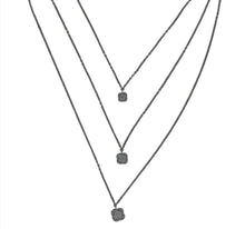 Load image into Gallery viewer, Triple Diamond Drop Pendant Necklace in 18K White Gold – 0.49 Carat