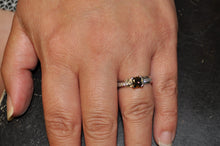 Load image into Gallery viewer, Fancy Brown Square Diamond Ring in 14K Gold with Half-Bezel & Euro Shank