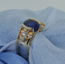 Load image into Gallery viewer, Sapphire & Diamond Ring: Talisman Original Wendy Design in 14K Yellow & White Gold