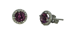 Load image into Gallery viewer, Garnet Studs with Halo